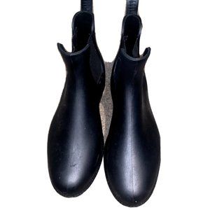 Women's Ankle Rain Boots Black Size 10 Round Toe